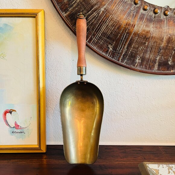 Antique Brass Grain Scoop Gallery Wall English Cottagecore Farmhouse European 18 - Picture 10 of 10
